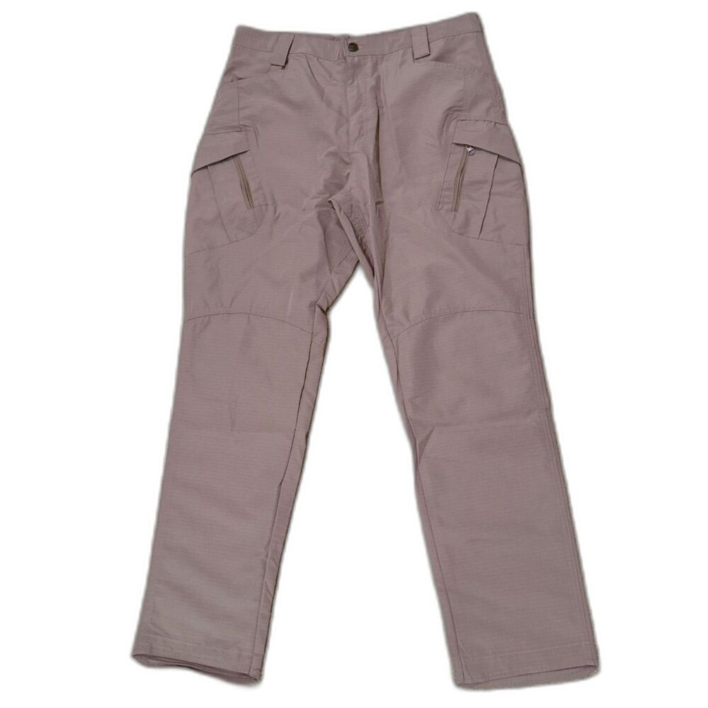 Men's Khaki Tactical Pants Combat Cargo Military Casual Hiking 36x31 Zip Pockets